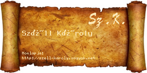 Széll Károly névjegykártya